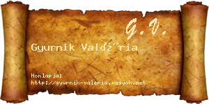 Gyurnik Valéria névjegykártya